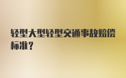 轻型大型轻型交通事故赔偿标准？