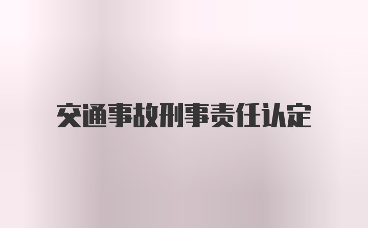 交通事故刑事责任认定