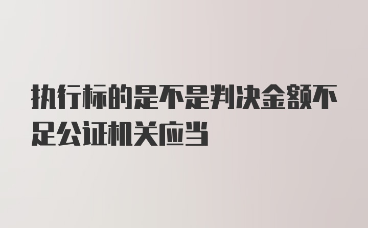 执行标的是不是判决金额不足公证机关应当