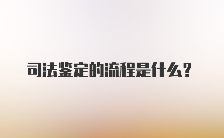 司法鉴定的流程是什么？