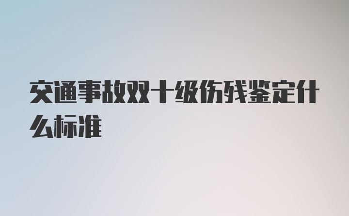 交通事故双十级伤残鉴定什么标准