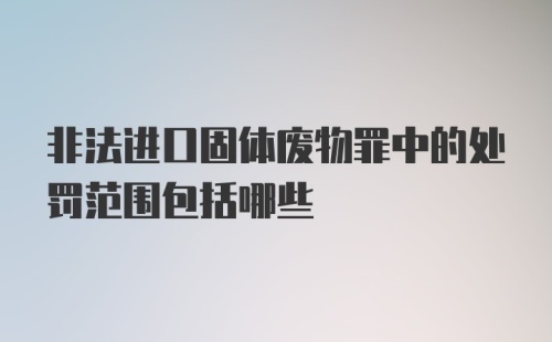 非法进口固体废物罪中的处罚范围包括哪些