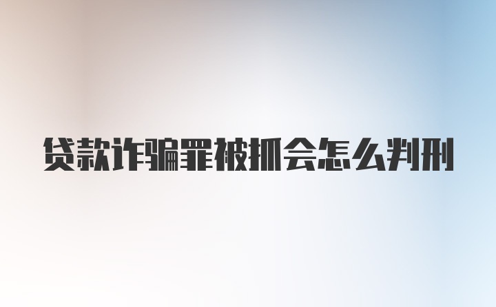 贷款诈骗罪被抓会怎么判刑