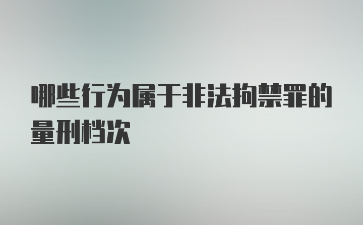 哪些行为属于非法拘禁罪的量刑档次