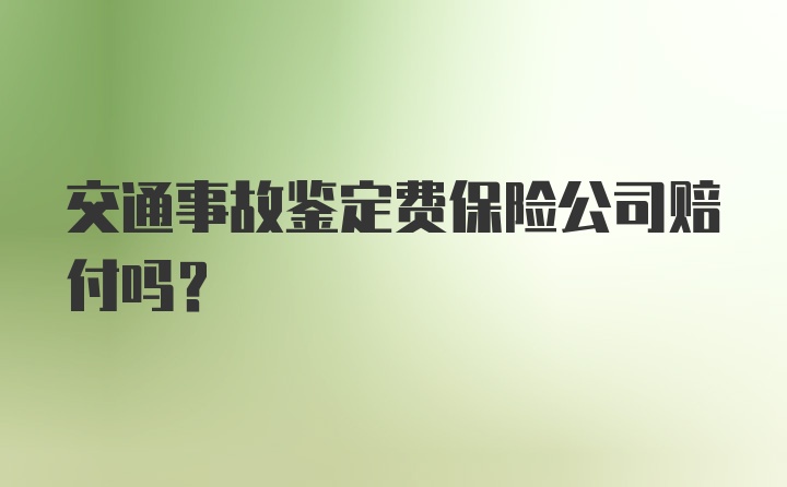 交通事故鉴定费保险公司赔付吗?