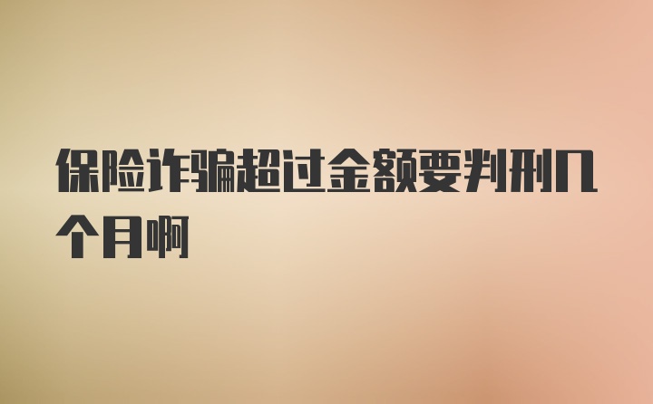 保险诈骗超过金额要判刑几个月啊