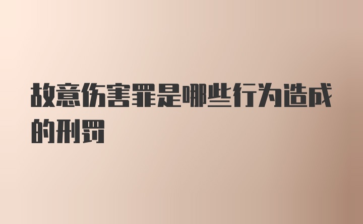 故意伤害罪是哪些行为造成的刑罚