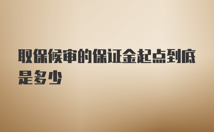 取保候审的保证金起点到底是多少