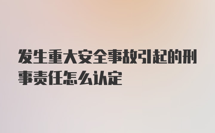 发生重大安全事故引起的刑事责任怎么认定