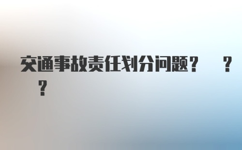 交通事故责任划分问题? ? ?