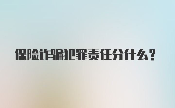 保险诈骗犯罪责任分什么？