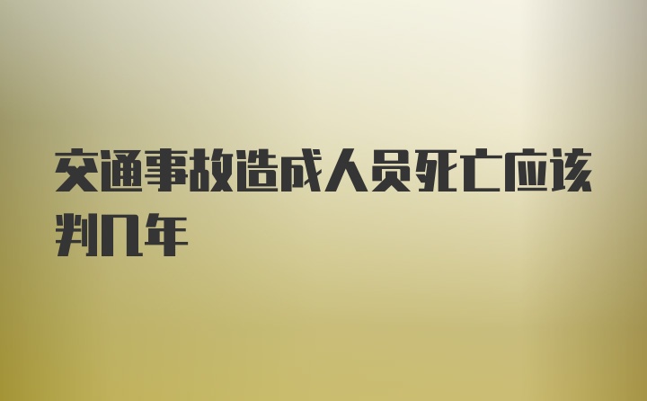 交通事故造成人员死亡应该判几年