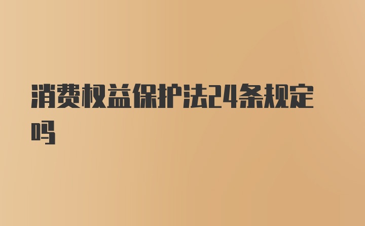 消费权益保护法24条规定吗