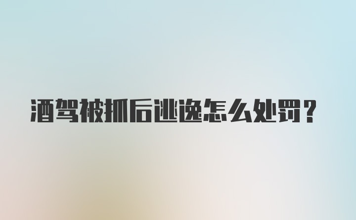 酒驾被抓后逃逸怎么处罚？