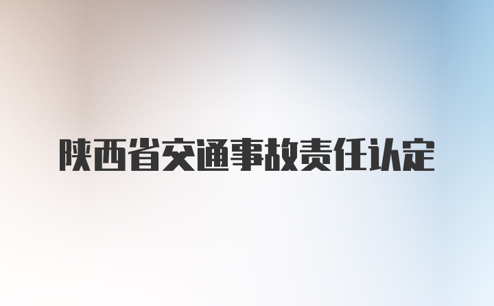 陕西省交通事故责任认定