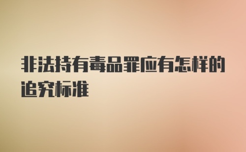 非法持有毒品罪应有怎样的追究标准