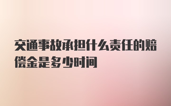 交通事故承担什么责任的赔偿金是多少时间