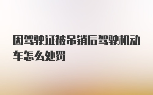 因驾驶证被吊销后驾驶机动车怎么处罚