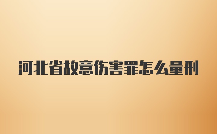 河北省故意伤害罪怎么量刑