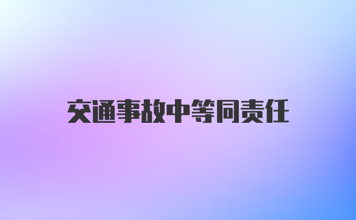 交通事故中等同责任