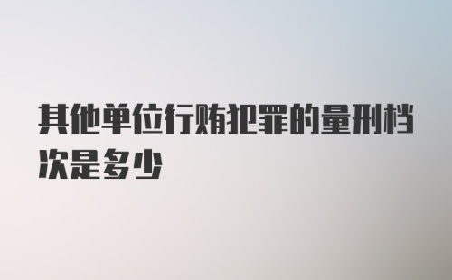 其他单位行贿犯罪的量刑档次是多少