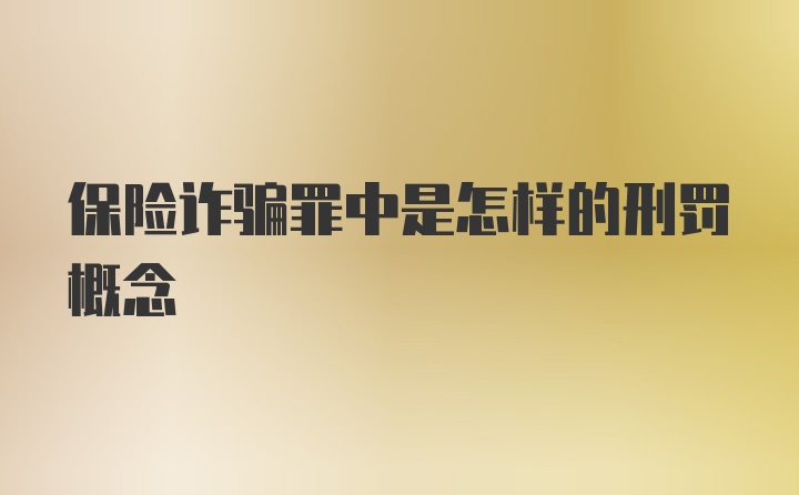 保险诈骗罪中是怎样的刑罚概念