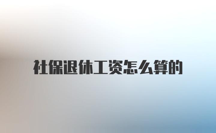 社保退休工资怎么算的