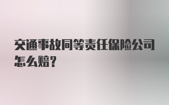 交通事故同等责任保险公司怎么赔？