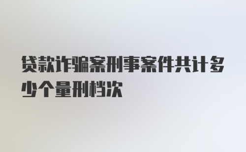 贷款诈骗案刑事案件共计多少个量刑档次