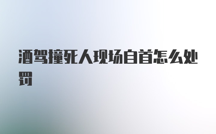 酒驾撞死人现场自首怎么处罚