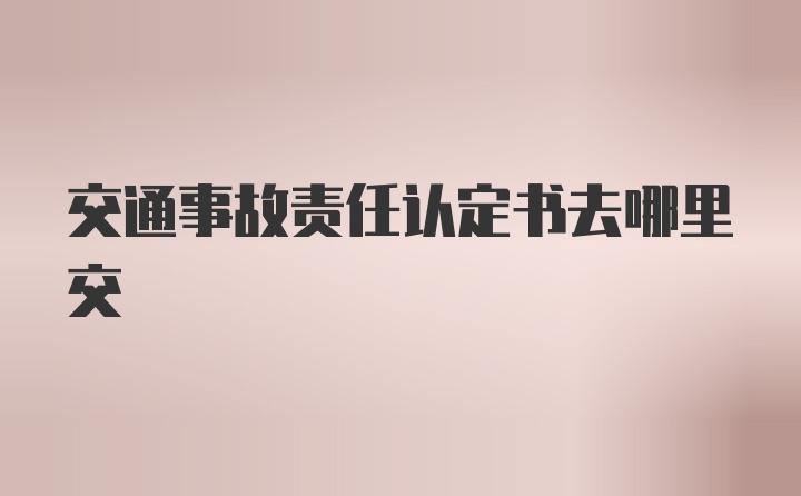 交通事故责任认定书去哪里交