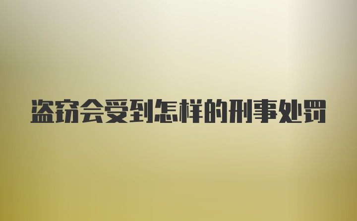 盗窃会受到怎样的刑事处罚