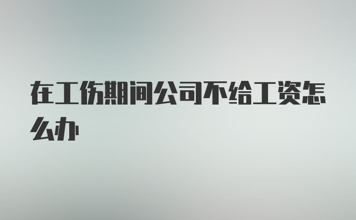 在工伤期间公司不给工资怎么办