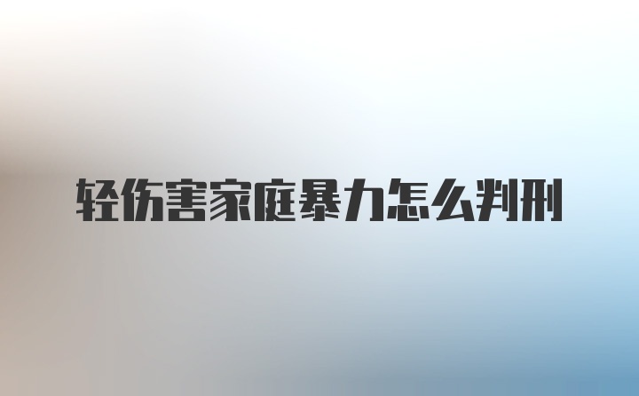 轻伤害家庭暴力怎么判刑