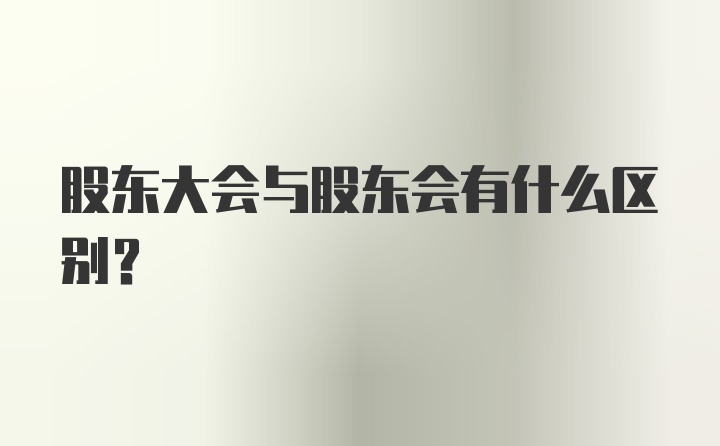 股东大会与股东会有什么区别？