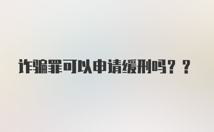 诈骗罪可以申请缓刑吗??