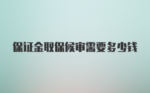 保证金取保候审需要多少钱