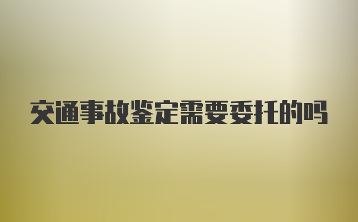 交通事故鉴定需要委托的吗