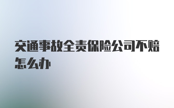 交通事故全责保险公司不赔怎么办