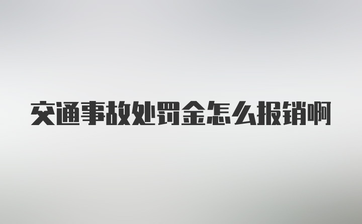 交通事故处罚金怎么报销啊