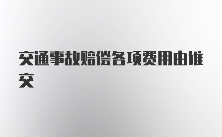 交通事故赔偿各项费用由谁交