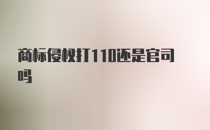 商标侵权打110还是官司吗