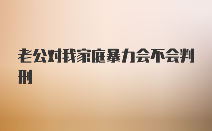 老公对我家庭暴力会不会判刑