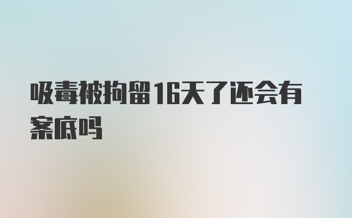 吸毒被拘留16天了还会有案底吗