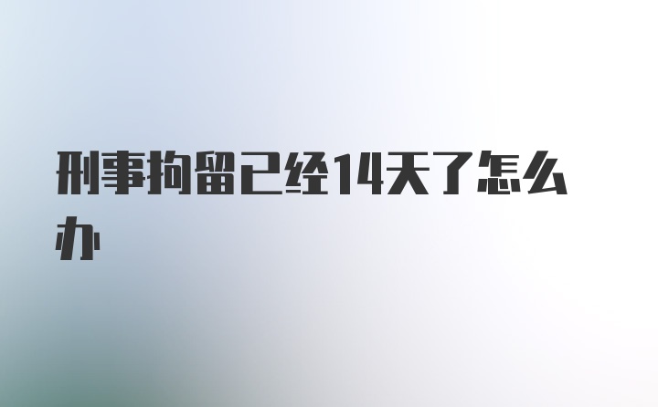 刑事拘留已经14天了怎么办