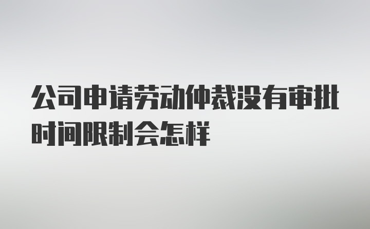 公司申请劳动仲裁没有审批时间限制会怎样