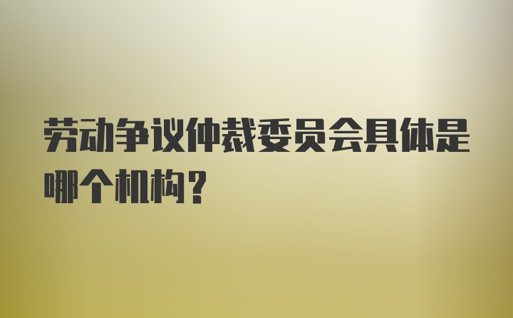 劳动争议仲裁委员会具体是哪个机构？