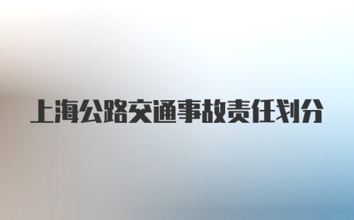 上海公路交通事故责任划分