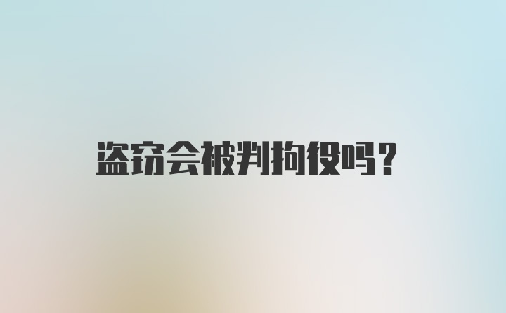 盗窃会被判拘役吗?