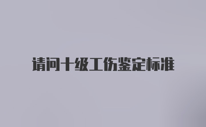 请问十级工伤鉴定标准